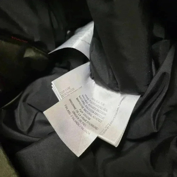 Michael Kors Knee Length Insulated Parka Jacket Coat Olive Green Racoon Hood Fur - Picture 9 of 13